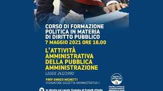 Corso di formazione politica in materia di diritto pubblico Lezione II [upl. by Adria362]