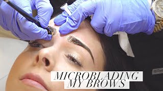 Microblading My Eyebrows [upl. by Llehcam839]