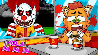 ¡ATRAPADO EN EL RESTAURANTE DEL PAYASO RONALD 😱 😭  SRGATO ESCAPA DE RONALD EN ROBLOX [upl. by Emse]