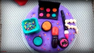 ফনডেন্ট দিয়ে মেকআপ কেক  Fondant decoration cake bangla  Fondant Makeup Cake [upl. by Einwahs]