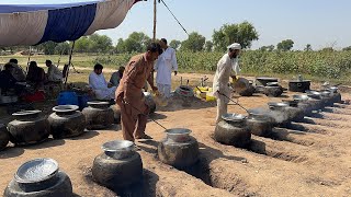 Wedding Food Preparation in Deep Desert  Mutton Qorma and Steam  Beef and Rice for Whole Village [upl. by Asilrak]