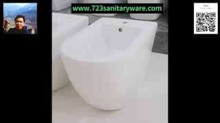 83 rimless free standing toilet  wall hung and bidet toilet with SGS CE tornado flush toilet wc [upl. by Ylluz613]