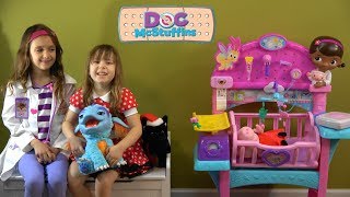 Minnie at Doc McStuffins Hospital Story with Peppa Pig FurReal Dragon and Christmas Puppy [upl. by Ula]