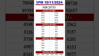 DEAR LOTTERY 1PM TODAY RESULT 10112024 [upl. by Keil136]