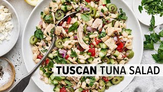 TUSCAN TUNA SALAD  ProteinPacked  Meal Prep Friendly Salad Recipe [upl. by Kwarteng860]