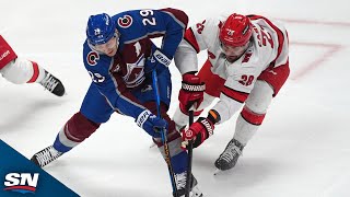 Avalanches MacKinnon Lehkonen Pot BackToBack Goals 53 Seconds Apart [upl. by Perren]