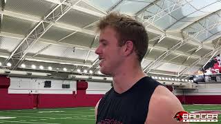 Badger safety Hunter Wohler talks building on success against Purdue Rutgers RB Kyle Monangai [upl. by Aihsercal]