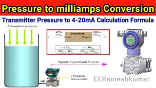 Pressure Transmitter Pressure to milliamps Conversion Formula  Pressure to 420mA Calculation [upl. by Hennebery]