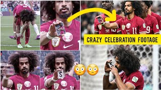 😳 Qatars Akram Afif unique celebration after scoring goal vs Jordan in Asian Cup final gone viral [upl. by Aven]