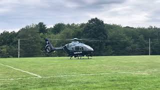 State police helicopter taking of from Quabbin Regional Middle High School [upl. by Anul]