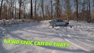 How to drift Front Wheel Drive car in snow [upl. by Nnanerak235]