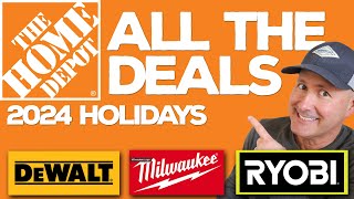 Home Depot Deals for Milwaukee Dewalt amp Ryobi 2024 HolidaysBlack Friday Specials [upl. by Aiyekal770]