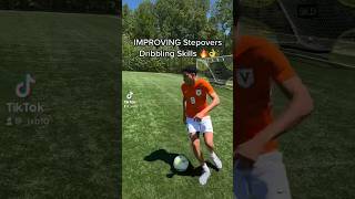 IMPROVING Stepover Dribbling Skills Soccer Training 🔥👌soccer soccertraining football shorts [upl. by Ttevi]