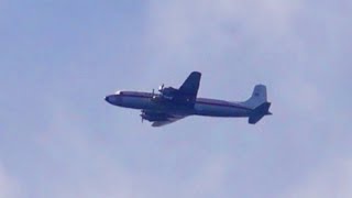 Historic flypast Braathens SAFE  Douglas DC6B seen from Stord airport june 2020 [upl. by Aleuname253]