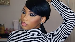 Black amp White Cut crease amp Eyeliner  AALIYAHJAY [upl. by Aihsi]