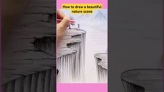 How to draw a beautiful nature scene art drawing artdrawing bollywood youtubeshorts [upl. by Airbma]