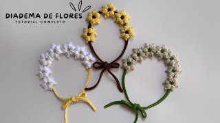 DIADEMA DE FLORES A CROCHET  TUTORIAL FÁCIL Y RÁPIDO [upl. by Winebaum]