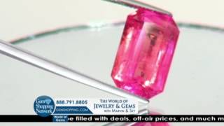 Rare Vivid Pezzottaite Emerald Cut Gemstone  Gem Shopping Network [upl. by Abehsat105]