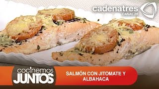 Salmón con jitomate y albahaca ¿Cómo preparar salmón [upl. by Tnairb]