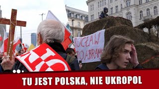 Tysiące rolników miś czołg i hasła krytykujące Zielony Ład  PROTEST RONIKÓW w SRÓCIE [upl. by Aicetal100]