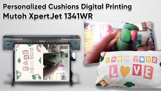 Personalized Cushions Digital Printing Mutoh XpertJet 1341WR [upl. by Giuditta784]