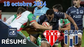 PRO D2  Résumé partie complète Biarritz Olympique  SU Agen  J7  Saison 20242025 [upl. by Janeva132]