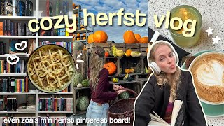 cozy herfst vlog 🍂 pompoenen schilderen book shopping bakken amp fall haul amp meer ♡ [upl. by Aytac]