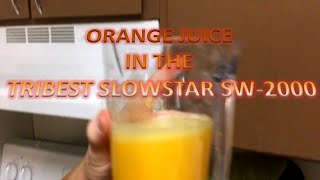 Making Orange Juice in the Slowstart  Virgin run with the Tribest Slowstar [upl. by Anrim]