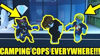 GETTING 100000 CASH in SERVER FULL OF CAMPING COPS  Roblox Jailbreak Winter Update [upl. by Oirramed]