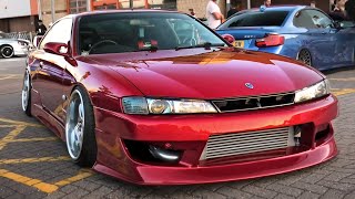 POWERFUL S14s TAKEOVER  Tuner Cars ARRIVING at a Car Meet [upl. by Cicely545]