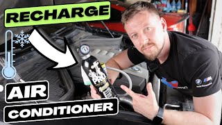 How to recharge Air Conditioner AC in your BMW  2011 BMW X5 E70 AC Recharge [upl. by Ailenroc674]