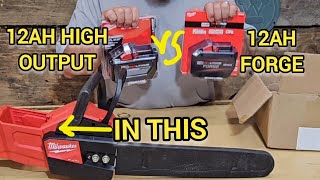 M18 Forge 12ah vs standard HO 12ah battery on Fuel chainsaw Comparison results surprised me [upl. by Uziel]