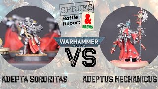 New Warhammer 40k 9th Edition Battle Report  Adeptus Mechanicus VS Adepta Sororitas [upl. by Yrtneg]