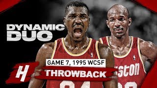 Hakeem Olajuwon amp Clyde Drexler DOMINANT Full Highlights vs Suns  Game 7 1995 NBA Playoffs [upl. by Gamages]