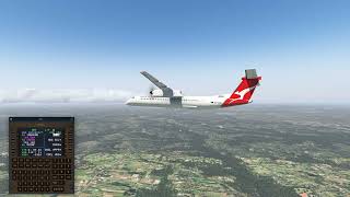 FlyJSim Q400 RNAV Approach Vectors to Final Sydney RNP 16R Approach [upl. by Llerret198]