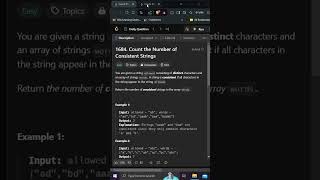 1684 Count the Number of Consistent Strings  Implementation  Editorialleetcode dailychallenge [upl. by Kirsch506]