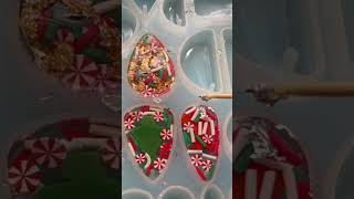 Christmas Resin Keychains 🎄Full tutorial available on my channel uvresin resin christmas [upl. by Atsahs]