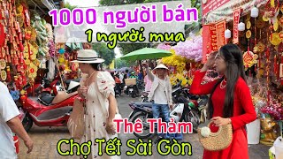 Thê thảm Chợ Đồ Tết lớn nhất Sài Gòn đường Hải Thượng Lãng Ông  Không bằng phân nữa năm ngoái [upl. by Nylia]