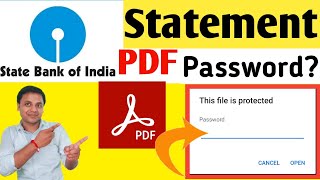 sbi statement pdf password  sbi bank Statement Pdf Password Kaise Banaye  State bank  sbi [upl. by Htide]