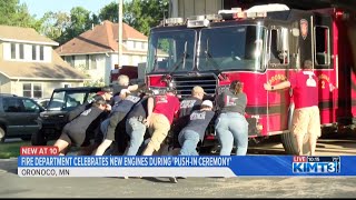 Oronoco Fire Department celebrates new engines during pushin ceremony [upl. by Betsey135]