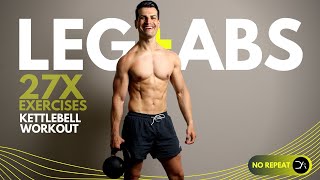 25 Min LEGS  ABS Kettlebell Workout  No Repeat  Strength amp Muscle Endurance Workout [upl. by Vikki]