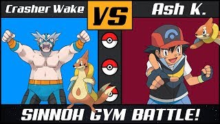 Sinnoh Gym Battle 4 Ash vs Crasher Wake Pokémon SunMoon [upl. by Maurene]