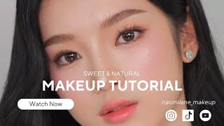 Sweet amp Natural Makeup Tutorial Korean inspired makeup for summer  humid area [upl. by Ahsin]