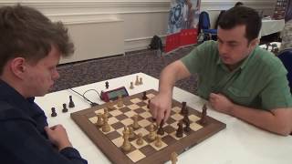 GM Vladislav Artemiev  GM Gadir Guseinov Sicilian accelerated dragon Blitz chess [upl. by Asteria]