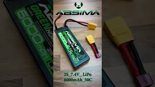 Absima Hardcase LiPo Battery 2S 74V50C 6000 HC XT90TPlug [upl. by Leind413]