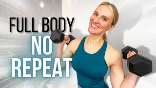 30min NO REPEAT Strength Training  FULL BODY SUPERSETS [upl. by Einttirb]