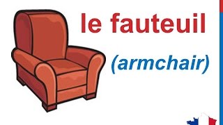 French Lesson 88  Furniture in French Vocabulary Les meubles en français Los muebles en francés [upl. by Galan]