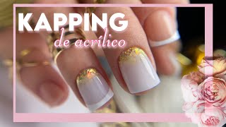 Uñas acrílicas para principiantes  baño de acrílico en uña natural aplicación de uñas paso a paso [upl. by Ahsenot]