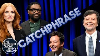 Catchphrase with Jessica Chastain and Ken Burns  The Tonight Show Starring Jimmy Fallon [upl. by Korwun]