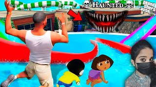 Franklin amp Michael Trapped On Haunted Water Slide  Shinchan amp Dora Mr Beast [upl. by Armanda704]